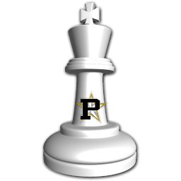 white king chess piece with a P and star embossed on it